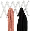 Relaxdays Wandgarderobe Holz, ausziehbare Garderobenleiste, Produktbild-Vorschau 1
