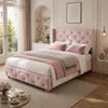 Boxspringbed 90x200 cm in roze kleur, met lattenbodem, Productafbeelding-voorbeeld 7
