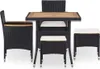 set da pranzo da giardino 5 pezzi in poly rattan nero Anteprima dell’immagine prodotto 1