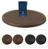 sada 6 kulatých tmavě hnědých kožených podtácků 10 cm s Náhled obrázku produktu 3