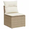 7-tlg. Garten-Sofagarnitur mit Kissen Beige Poly Rattan Produktbild-Vorschau 4