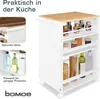 Bomoe Carrello di servizio su ruote 50x38x79 cm, bianco e Anteprima dell’immagine prodotto 4