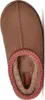 A top-down view of a brown Ugg slipper with red trim. Produktbild-Vorschau