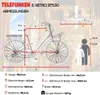 Diagram showing dimensions and size comparisons for a Telefunken E-Retro RT530 e-bike. Produktbild-Vorschau