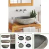 The Living Store Waschbecken Flussstein Oval 45-53 cm Produktbild-Vorschau 9