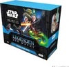 A Star Wars Unlimited: Legenden der Macht Prerelease-Box is shown from a slightly elevated diagonal angle against a white background with black accents. Produktbild-Vorschau