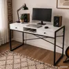 Computerschreibtisch im Industrial-Stil Weiß ELONIS 123 cm Produktbild-Vorschau 8