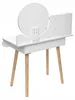 Schminktisch MRDT08-W, weiß, aus MDF, mit Spiegel (Ø 40 cm) Produktbild-Vorschau 5