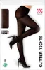 A mannequin's legs wearing black glitter tights and black high heels, presented on a white background. Náhľad obrázku produktu
