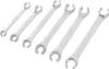 A set of six open-ended wrenches arranged diagonally on a white background. Produktbild-Vorschau
