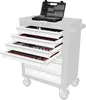 A tool cart with multiple drawers open, displaying various tools and a tool case on top. Produktbild-Vorschau