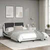 The Living Store Bettgestell mit LED Weiß und Schwarz Produktbild-Vorschau 6