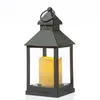 LED Laterne mit Kerze - warmweiß flackernde LED - H: 23cm - Batteriebetrieb - grau Produktbild-Vorschau