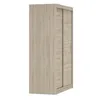 A side view of a two-door wardrobe with a wood grain finish. Voir les images du produit