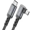 deleyCON 1,5m USB-C Kabel 90° 60W USB-C auf USB-C gewinkelt Produktbild-Vorschau 1