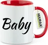 Huuraa Kaffeetasse Baby Schriftzug 330ml Rot Keramik Produktbild-Vorschau 1