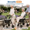 2-in-1 Rollator fš¹r Senioren mit Sitz und Fu?pedal, Produktbild-Vorschau 2