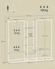 A diagram showing the dimensions and weight capacity of an open wardrobe. Produktbild-Vorschau