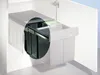 A pull-out trash bin system with two compartments inside a cabinet. Produktbild-Vorschau