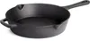 A black cast iron frying pan is shown from a slightly elevated side angle against a white background. Produktbild-Vorschau
