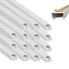 A collection of white cable raceways arranged in a diagonal pattern. Produktbild-Vorschau