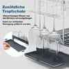 A close-up view of a dish drying rack with a focus on its drip tray feature. Podgląd zdjęcia produktu