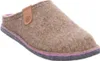A single brown slipper with pink and gray trim is shown against a white background. Produktbild-Vorschau
