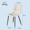 VASAGLE Drehbare Esszimmerstühle 4er Set, Ergonomische Produktbild-Vorschau 15