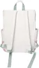 The back view of a pink and white backpack with mint green straps. Anteprima dell’immagine prodotto