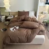 Omgoods - Bedlinnen Set 200 x 220 cm, Bruin Gestreept, Productafbeelding-voorbeeld 5