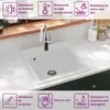 vidaXL Granitspüle Einzelbecken Weiß Produktbild-Vorschau 6