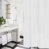 A bathroom scene with a sink, mirror, and shower. Podgląd zdjęcia produktu