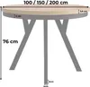 A diagram of a round table with dimensions indicated. Produktbild-Vorschau