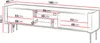 A diagram showing the dimensions of a TV lowboard. Náhled obrázku produktu