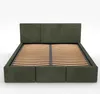 A bed frame with a slatted base, shown against a white background. Produktbild-Vorschau