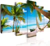 Wandbilder Meer Strand Landschaft Palmen Boot Insel 200x100 Produktbild-Vorschau 1