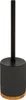 A black toilet brush with a ribbed cylindrical base and a gold-colored rim at the bottom, set against a white background. Anteprima dell’immagine prodotto