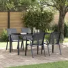 vidaXL Stapelbare Gartenstühle 4 Stk. Grau Textilene Produktbild-Vorschau 6