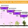 Diagram showing different growth stages of plants with corresponding LED grow light heights and PAR values. Voir les images du produit