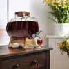 3 L Getränkespender Glas mit Zapfhahn und Holzständer, Produktbild-Vorschau 4