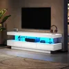 MODFU TV-Schrank Hochglanz-Glas Lowboard mit Produktbild-Vorschau 2