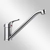 A chrome kitchen faucet against a gradient background. Produktbild-Vorschau