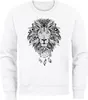 Sweatshirt Herren Aufdruck Löwe Boho Style Atzekenmuster Produktbild-Vorschau 4
