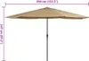 vidaXL Parasol avec mât métallique 390 cm Taupe Voir les images du produit 6