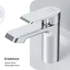 A close-up studio shot of a modern chrome faucet. Produktbild-Vorschau