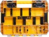 An empty yellow and clear plastic organizer case with multiple compartments. Anteprima dell’immagine prodotto