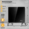 TRESKO® Elektroheizung Schwarz 1500W Glaskonvektor Produktbild-Vorschau 7