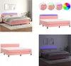 vidaXL Boxspringbett mit Matratze & LED Rosa 180x200 cm Produktbild-Vorschau 1
