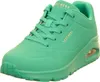 A single turquoise Skechers Uno Stand on Air shoe is shown from a side-angle on a white background. Voir les images du produit