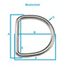 2 D-Ringe / Halbringe 6 x 50mm Edelstahl A4 D-Ring Produktbild-Vorschau 2